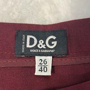 Dolce & Gabbana Dark Red Pleated Mini Skirt